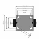 6"x2" Polypropylene HD Delrin Bearing Rigid Caster with 4"x4.5" Plate
