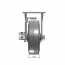 6"x2" Thermo-Rubber (Flat) Precision Ball Bearing Rigid Side-Lock Caster with 4"x4.5" Plate