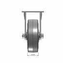 6"x2" Thermo-Rubber (Flat) Precision Ball Bearing Rigid Caster with 4"x4.5" Plate