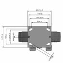 8"x2" Thermo-Rubber (Flat) Precision Ball Bearing Rigid Side-Lock Caster with 4"x4.5" Plate