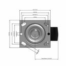 4"x2" Polypropylene HD Delrin Bearing Caster with 4"x4.5" Plate