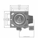 4"x2" Thermo-Rubber (Flat) Delrin Bearing Side-Lock Caster with 4"x4.5" Plate