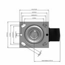 5"x2" Polypropylene HD Delrin Bearing Caster with 4"x4.5" Plate