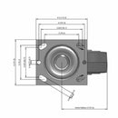 5"x2" Thermo-Rubber (Flat) Precision Ball Bearing Caster with 4"x4.5" Plate