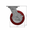 5"x2" Thermo-Urethane Precision Ball Bearing Side-Lock Caster with 4"x4.5" Plate