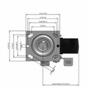 6"x2" Polypropylene HD Delrin Bearing Side-Lock Caster with 4"x4.5" Plate