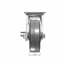 6"x2" Thermo-Rubber (Flat) Precision Ball Bearing Side-Lock Caster with 4"x4.5" Plate