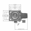 6"x2" Thermo-Rubber (Flat) Precision Ball Bearing Side-Lock Caster with 4"x4.5" Plate