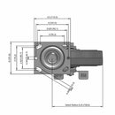 8"x2" Thermo-Rubber (Flat) Precision Ball Bearing Side-Lock Caster with 4"x4.5" Plate