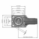 8"x2" Thermo-Rubber (Flat) Precision Ball Bearing Caster with 4"x4.5" Plate