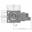 5"x2" Thermo-Urethane Precision Ball Bearing Caster with Total Lock and 4"x4.5" Plate