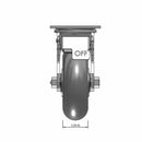 6"x2" Thermo-Rubber (Donut) Precision Ball Bearing Caster with Total Lock and 4"x4.5" Plate