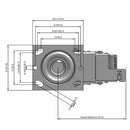6"x2" Thermo-Rubber (Donut) Precision Ball Bearing Caster with Total Lock and 4"x4.5" Plate