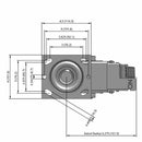 8"x2" Thermo-Rubber (Flat) Precision Ball Bearing Caster with Total Lock and 4"x4.5" Plate