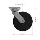 8"x2" Ergonomic Caster 9.5 OAH – USA Kingpinless Rig, Trionix Steel Replacement Wheel