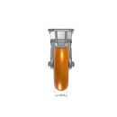 8"x2" Ergonomic Caster 9.5 OAH – USA Kingpinless Rig, MAX-Efficiency Orange Poly Wheel, Face Brake
