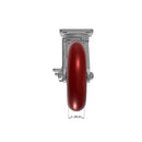 8"x2" Ergonomic Caster 9.5 OAH – USA Kingpinless Rig, MAX-Efficiency Maroon Poly Wheel, Side Brake