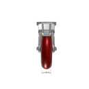 8"x2" Ergonomic Caster 9.5 OAH – USA Kingpinless Rig, MAX-Efficiency Maroon Poly Wheel, Face Brake, Swivel Lock