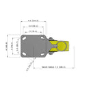 8"x2" Ergonomic Caster 9.5 OAH – USA Kingpinless Rig, Heavy-Duty Polyurethane Wheel, Swivel Lock