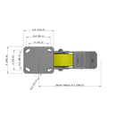 8"x2" Ergonomic Caster 9.5 OAH – USA Kingpinless Rig, Heavy-Duty Polyurethane Wheel, Face Brake