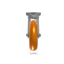 8"x2" Ergonomic Caster – USA Kingpinless Rig, MAX-Efficiency Orange Poly Wheel, Swivel Lock