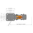8"x2" Ergonomic Caster – USA Kingpinless Rig, MAX-Efficiency Orange Poly Wheel, Metal Face Brake, Swivel Lock