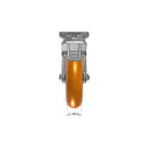 8"x2" Ergonomic Caster – USA Kingpinless Rig, MAX-Efficiency Orange Poly Wheel, Face Brake, Swivel Lock