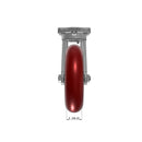 8"x2" Ergonomic Caster – USA Kingpinless Rig, MAX-Efficiency Maroon Poly Wheel, Swivel Lock