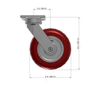 8"x2" Ergonomic Caster – USA Kingpinless Rig, MAX-Efficiency Maroon Poly Wheel