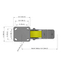 8"x2" Ergonomic Caster – USA Kingpinless Rig, Heavy-Duty Polyurethane Wheel, Face Brake