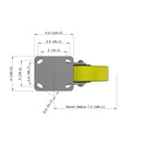 8"x2" Ergonomic Caster – USA Kingpinless Rig, Heavy-Duty Polyurethane Wheel