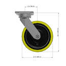 8"x2" Ergonomic Caster – USA Kingpinless Rig, Heavy-Duty Polyurethane Wheel