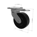 6"x2" Ergonomic Caster – USA Kingpinless Rig, Trionix Steel Replacement Wheel, Swivel Lock