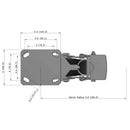 6"x2" Ergonomic Caster – USA Kingpinless Rig, Trionix Steel Replacement Wheel, Metal Face Brake, Swivel Lock