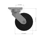 6"x2" Ergonomic Caster – USA Kingpinless Rig, Trionix Steel Replacement Wheel