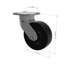 6"x2" Ergonomic Caster – USA Kingpinless Rig, Trionix Steel Replacement Wheel