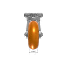 6"x2" Ergonomic Caster – USA Kingpinless Rig, MAX-Efficiency Orange Poly Wheel, Swivel Lock
