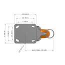 6"x2" Ergonomic Caster – USA Kingpinless Rig, MAX-Efficiency Orange Poly Wheel, Swivel Lock