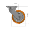 6"x2" Ergonomic Caster – USA Kingpinless Rig, MAX-Efficiency Orange Poly Wheel