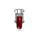 6"x2" Ergonomic Caster – USA Kingpinless Rig, MAX-Efficiency Maroon Poly Wheel, Face Brake, Swivel Lock