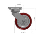 6"x2" Ergonomic Caster – USA Kingpinless Rig, MAX-Efficiency Maroon Poly Wheel