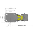 6"x2" Ergonomic Caster – USA Kingpinless Rig, Heavy-Duty Polyurethane Wheel, Metal Face Brake, Swivel Lock