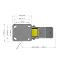 6"x2" Ergonomic Caster – USA Kingpinless Rig, Heavy-Duty Polyurethane Wheel, Face Brake