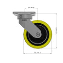 6"x2" Ergonomic Caster – USA Kingpinless Rig, Heavy-Duty Polyurethane Wheel