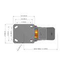 5"x2" Ergonomic Caster – USA Kingpinless Rig, MAX-Efficiency Orange Poly Wheel, Face Brake