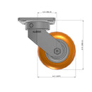 5"x2" Ergonomic Caster – USA Kingpinless Rig, MAX-Efficiency Orange Poly Wheel