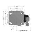 4"x2" Ergonomic Caster – USA Kingpinless Rig, Trionix Steel Replacement Wheel, Side Brake