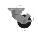 4"x2" Ergonomic Caster – USA Kingpinless Rig, Trionix Steel Replacement Wheel, Side Brake