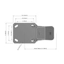 4"x2" Ergonomic Caster – USA Kingpinless Rig, MAX-Efficiency Orange Poly Wheel, Face Brake
