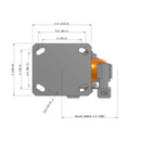 4"x2" Ergonomic Caster – USA Kingpinless Rig, MAX-Efficiency Orange Poly Wheel, Side Brake